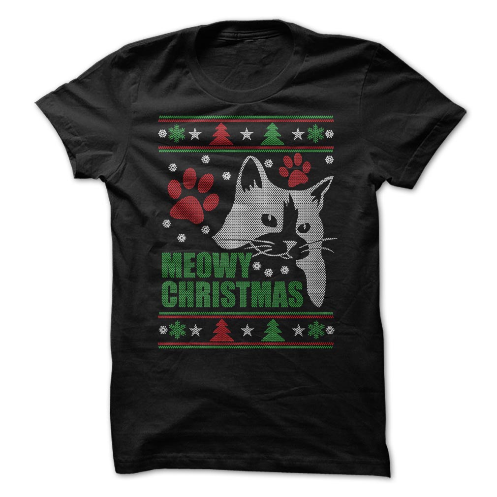 Photo of Meowy Ugly Christmas T-Shirt